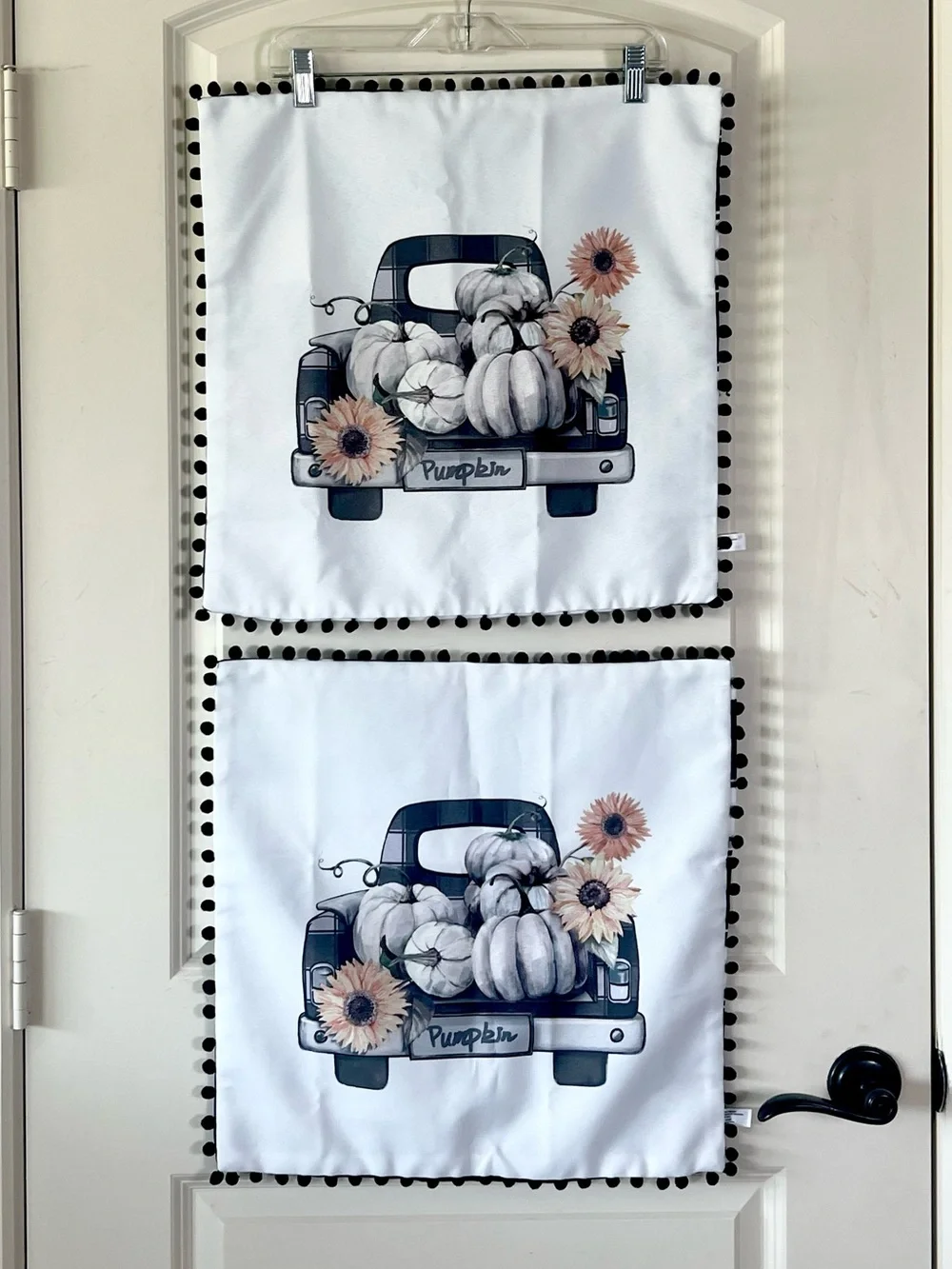 Hobby Lobby 18x18 Fall Truck Pillow Cover, Buffalo Check Pumpkins & Sunflowers